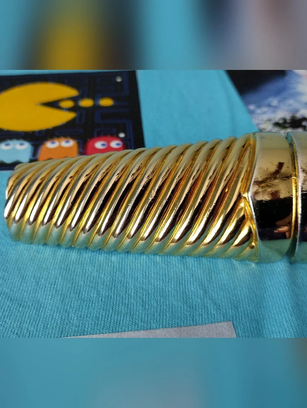 Accessocraft N.Y.C. 80s Gold-Tone Ribbed Belt Buckle